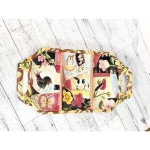Fitz and Floyd  Country Chic Ceramic Platter Patchwork Farmhouse Theme